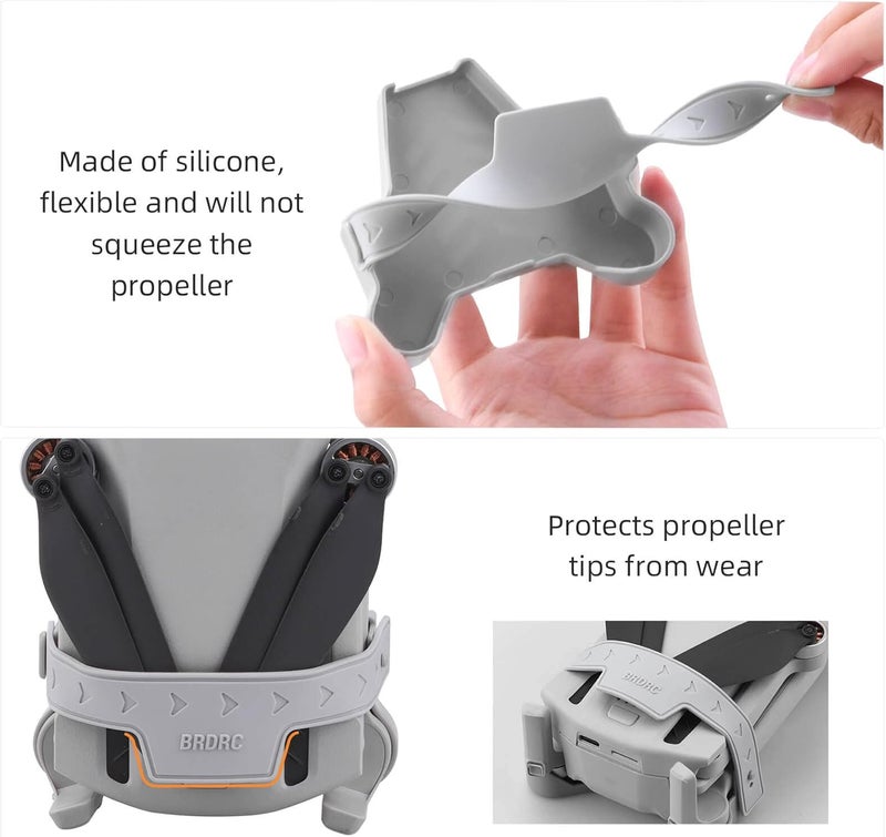 HeiyRC حامل مروحة Mini 3 / Mini 3 Pro، حزام واقي للمروحة، مثبت لتثبيت ملحقات طائرة DJI Mini 3 (رمادي) - Image 5